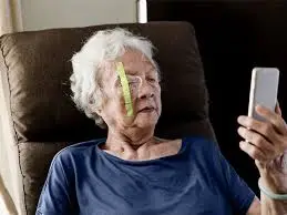 an old lady thinking of her eye surgery for catract